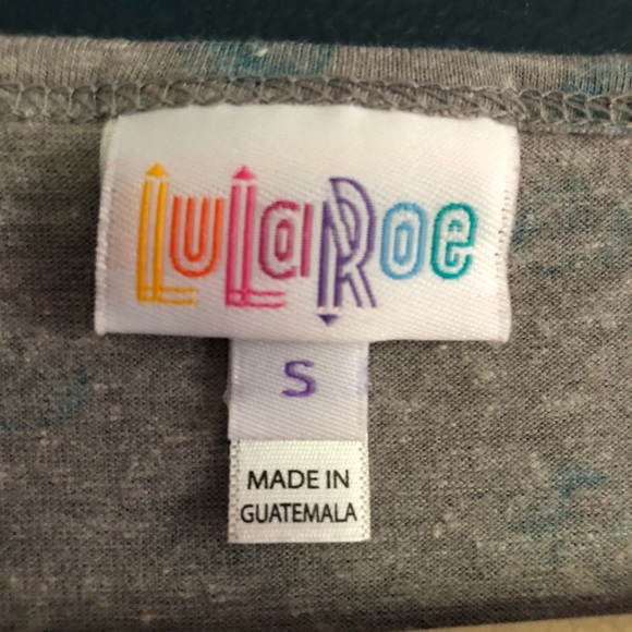 Lularoe Small Irma. Gray with green polka dots - Picture 2 of 2